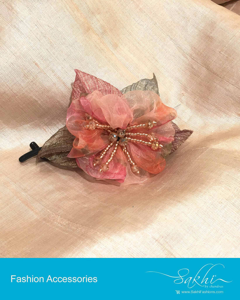 AXDP-0004 - Peach & Gold Hairclip