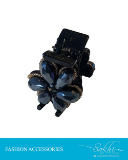 AXDS-13017 - Black  & Blue Faux Hair Cilp