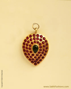 ASMSO-10829 - Red & Green Silver & Gold Pendant