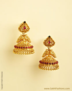 AXMSO-10811 - Yellow & Red Silver & Gold Jumka