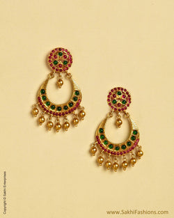 AXMSO-10827 - Red & Green Silver & Gold Stud Bali