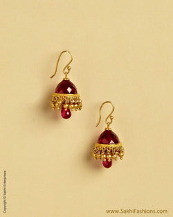 AXMSO-10849 - Red & Gold Silver & Gold Jumka