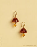 AXMSO-10851 - Brown & Gold Silver & Gold Hook Jumka