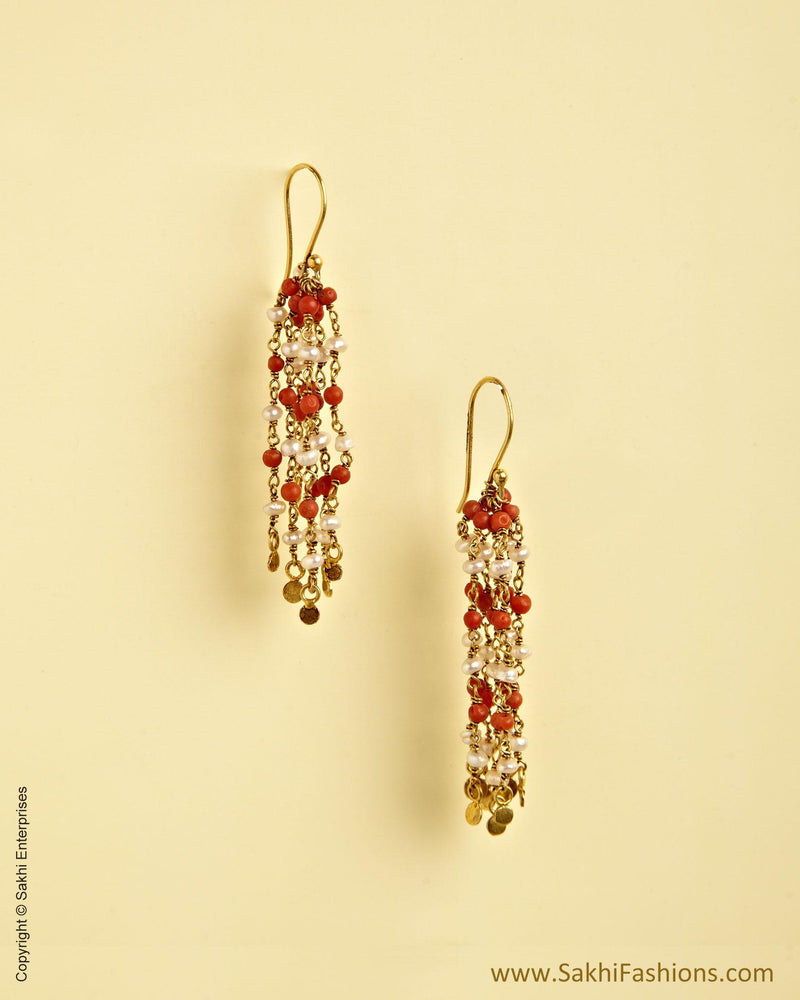 AXMSO-10853 - Orange & Pearl Silver & Gold Hook Hanging