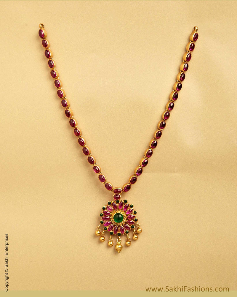 AXMSO-10860 - Red & Green Silver & Gold Spinal Chain