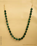 AXMSO-10865 - Green Silver & Gold Stone Mala