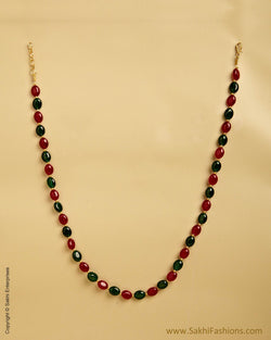 AXMSO-10870 - Red & Green Silver & Gold Mala