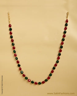 AXMSO-10870 - Red & Green Silver & Gold Mala