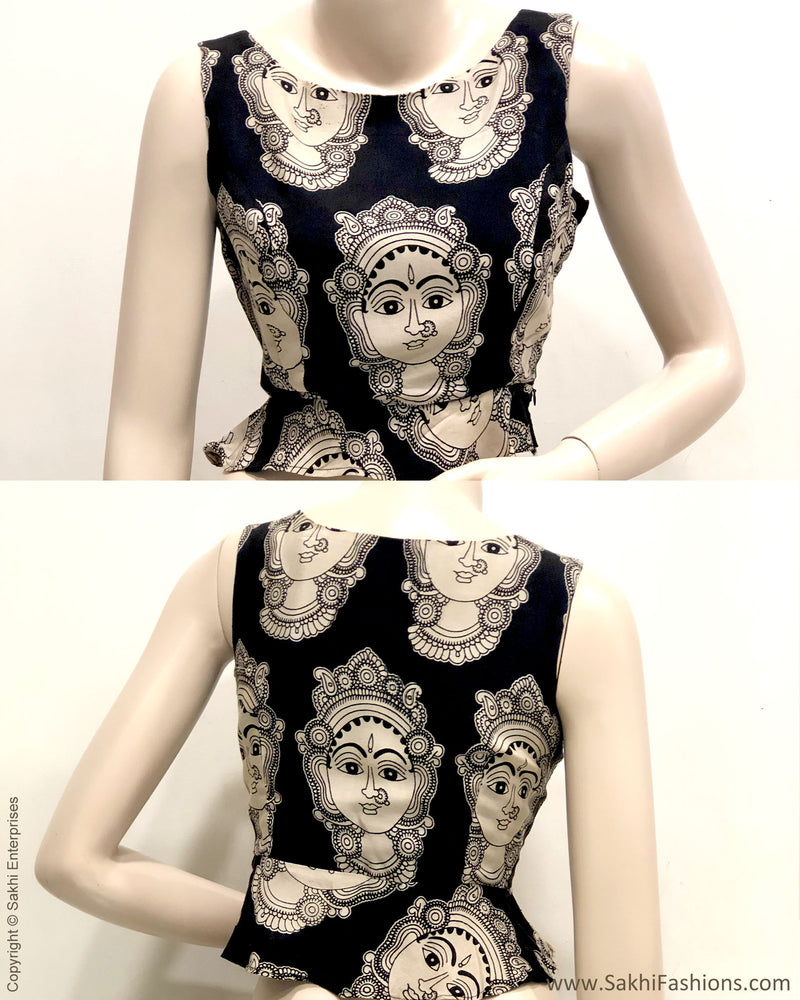 BL-R01284 - Black  Pure Silk Blouse