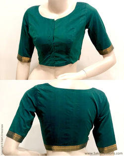 BL-R27140 Green Mangalgiri Blouse