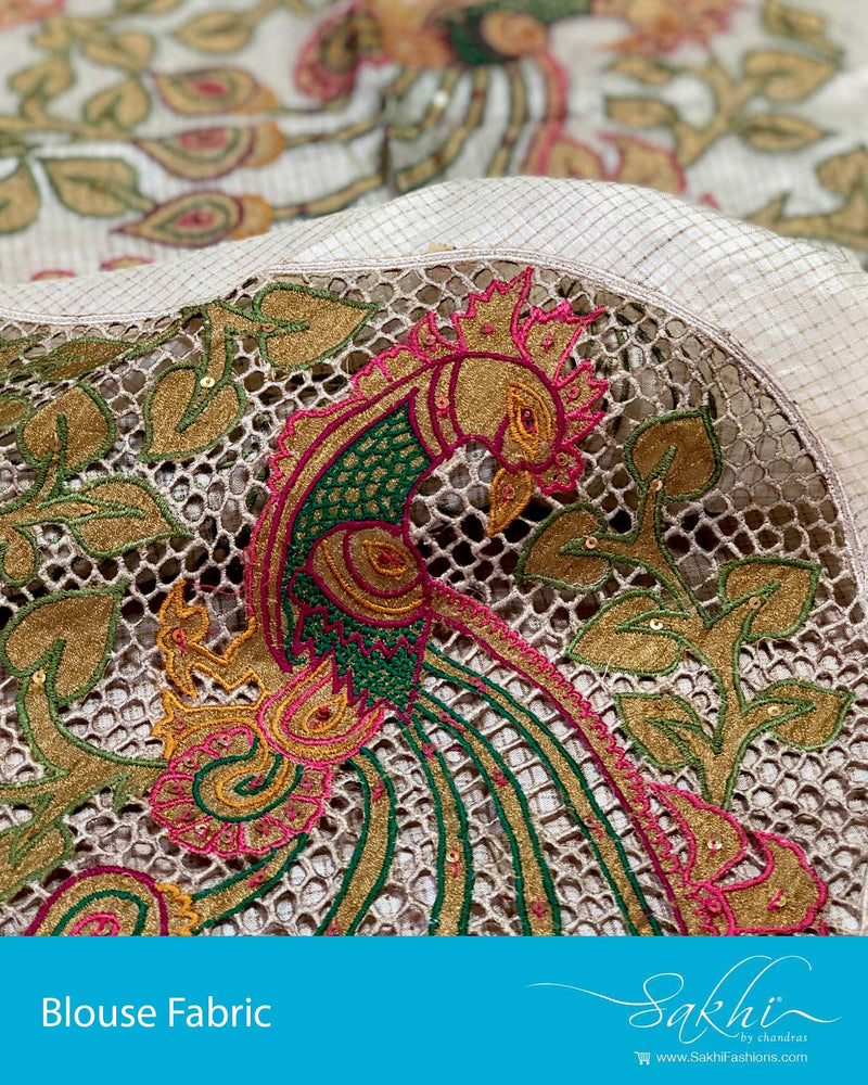 BL-F22891 Cream Tussar BlouseF