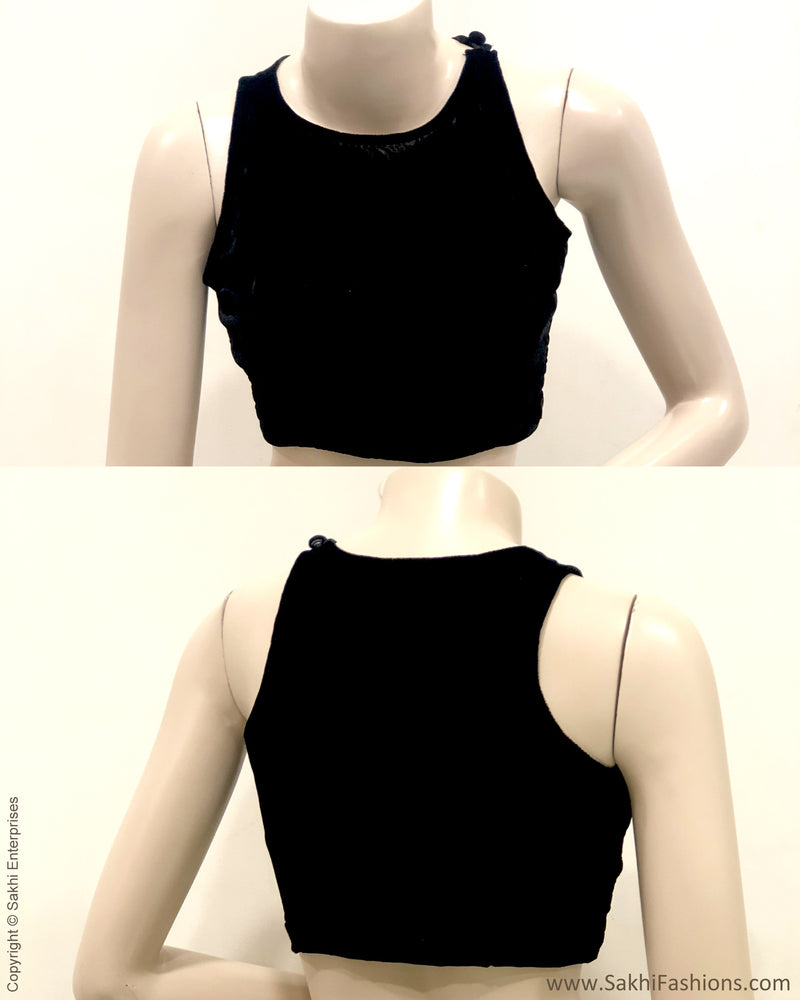 BL-R18031 Black Velvet Blouse