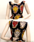 BL-R19155 - Black & Multi Pure Silk Blouse