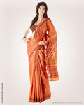 BGM-22357 - Orange & Brown Pure Tussar Silk Saree