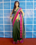 BGM-6493 - Green & Multi Pure Silk Kota Saree