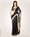 BGN-107 - Black & Beige Pure Cotton Saree