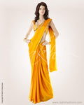 BGN-14669 - Yellow & Gold Pure Crepe Silk Saree