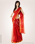 BGN-16314 - Orange & Gold Pure Silk Kota Saree