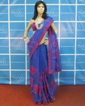 BGN-34057 - Blue & Pink Supernet  Saree