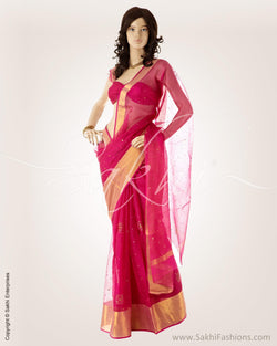 BGN-39596 - Pink & Gold Pure Silk Kota Saree