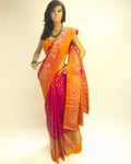 BGN-7637 - Pink & Multi Pure Silk Saree