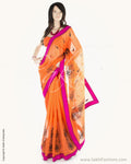 BGN-BA1 Orange & Pink Super Net Saree