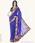 BGN-CD3 Blue & Green Faux Georgette Saree