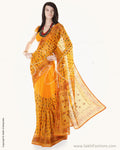 BGN-CE7 Yellow & Multi Faux Chiffon Saree