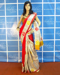 BGO-12853 - Red & Multi Pure Tussar Silk Saree