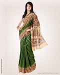 BGO-18034 - Green & Beige Pure Cotton Saree
