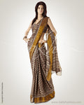 BGO-18059 - Grey & Cream Pure Cotton Saree