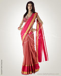BGO-18230 - Pink & Gold Silk & Cotton Saree