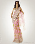 BGO-18469 - Pink & Silver Pure Silk Kota Saree