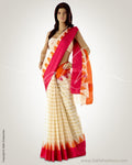 SFBGO-18681 - Cream & Pink Pure Silk Kota Saree