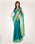 BGO-18769 - Green & Gold Pure Matka Silk Saree