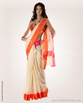 BGO-19196 - Cream & Multi Pure Silk Kota Saree