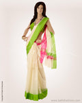 BGO-19201 - Cream & Multi Pure Silk Kota Saree