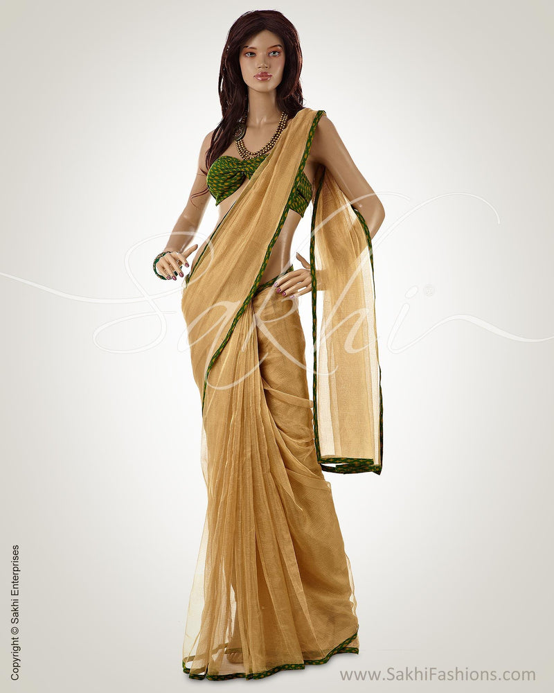 SFBGO-19278 - Gold & Green Pure Tissue Kota Saree