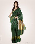 SFBGO-19299 - Green & Maroon Pure Tussar Silk Saree