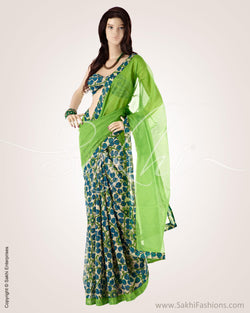 SFBGO-19905 - Green & Multi Silk & Cotton Saree