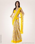 SFBGO-20472 - Yellow & Multi Jute Saree