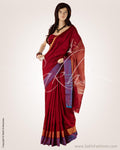 BGO-21330 - Maroon & Purple Pure Tussar Silk Saree