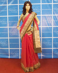BGO-25084 - Pink & Multi Blended Tussar  Saree