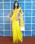 BGO-8526 - Yellow & Multi Pure Cotton Saree
