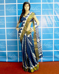 BGP-1231 - Blue & Multi Pure Cotton Saree