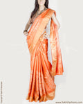 BGP-12792 - Orange & Gold Pure Tussar Silk Saree