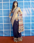 BGP-1280 - Blue & Multi Pure Cotton Saree