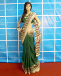 BGP-1282 - Green & Multi Pure Cotton Saree