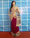 BGP-1294 - Maroon & Multi Pure Cotton Saree