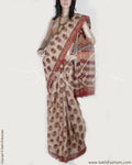 BGP-13250 - Beige & Multi Pure Kota Cotton Saree